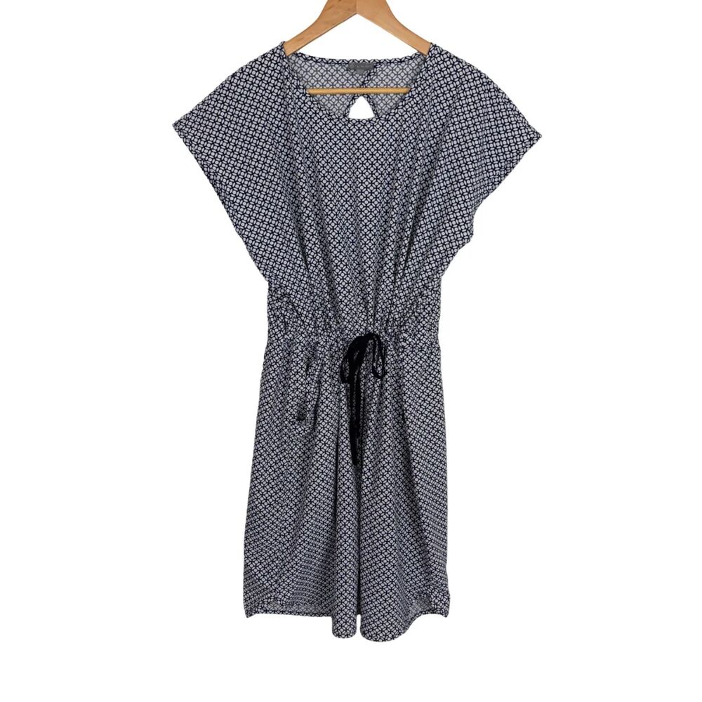 T by Talbots Blue White Geometric Print Dress Women’s XL Petite